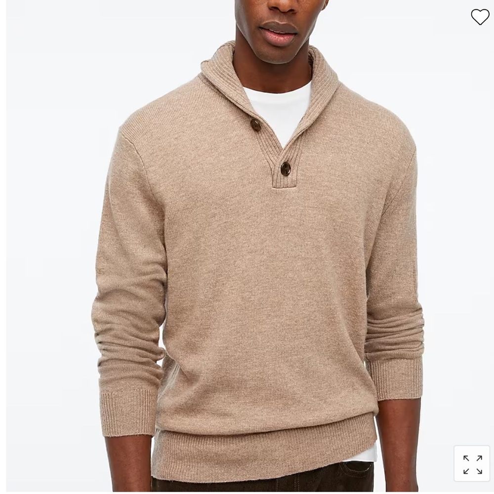J. Crew Shawl-collar Sweater Lambswool blend